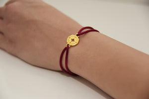 Magenta Satin Gold Compass