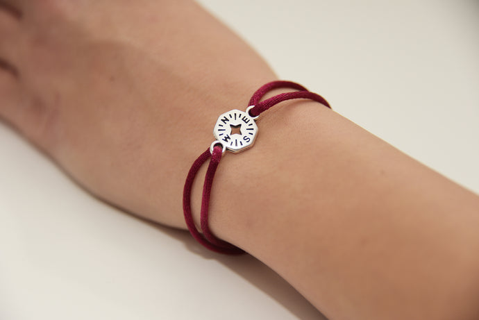Magenta Satin Silver Compass