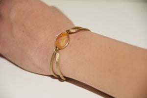 Beige Satin Brown Stone