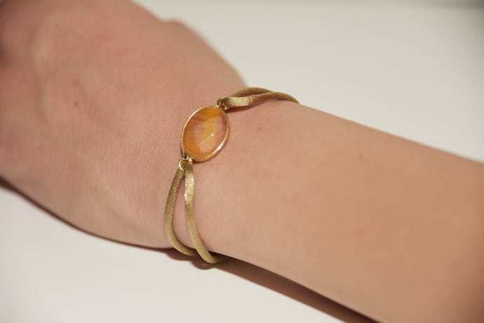 Beige Satin Brown Stone