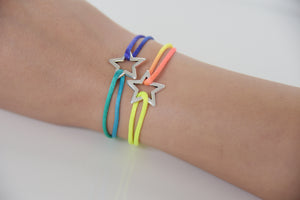 Multicolor Satin Silver Star