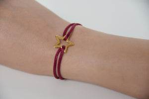 Magenta Satin Gold Star