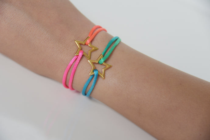 Multicolor Satin Gold Star