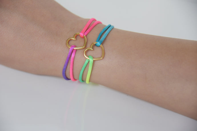Multicolor Satin Gold Heart