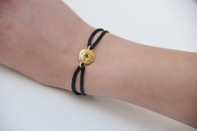 Black Satin Gold Compass
