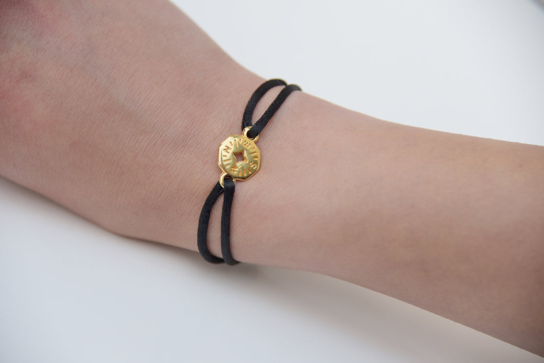 Black Satin Gold Compass