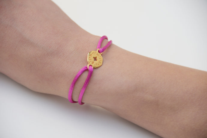 Pink Satin Gold Compass