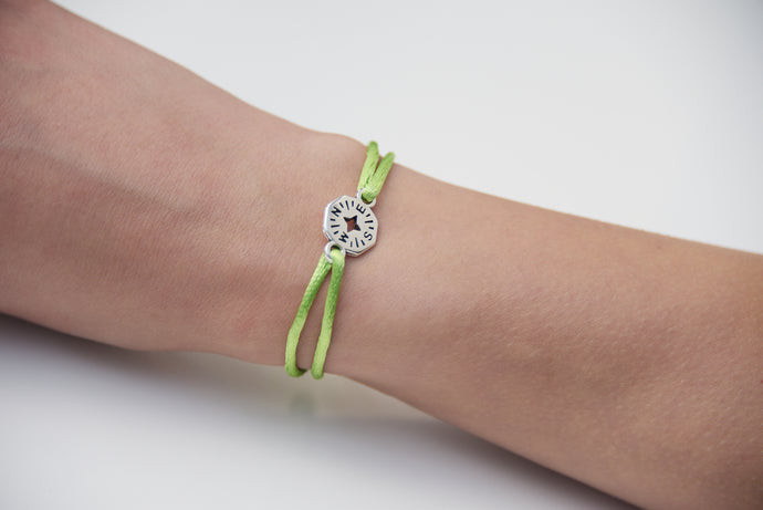 Light Green Satin Silver Compass